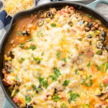 One Pot Taco Casserole in a large skillet