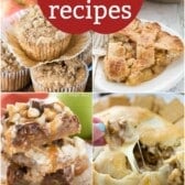 Collage of desserts using apples