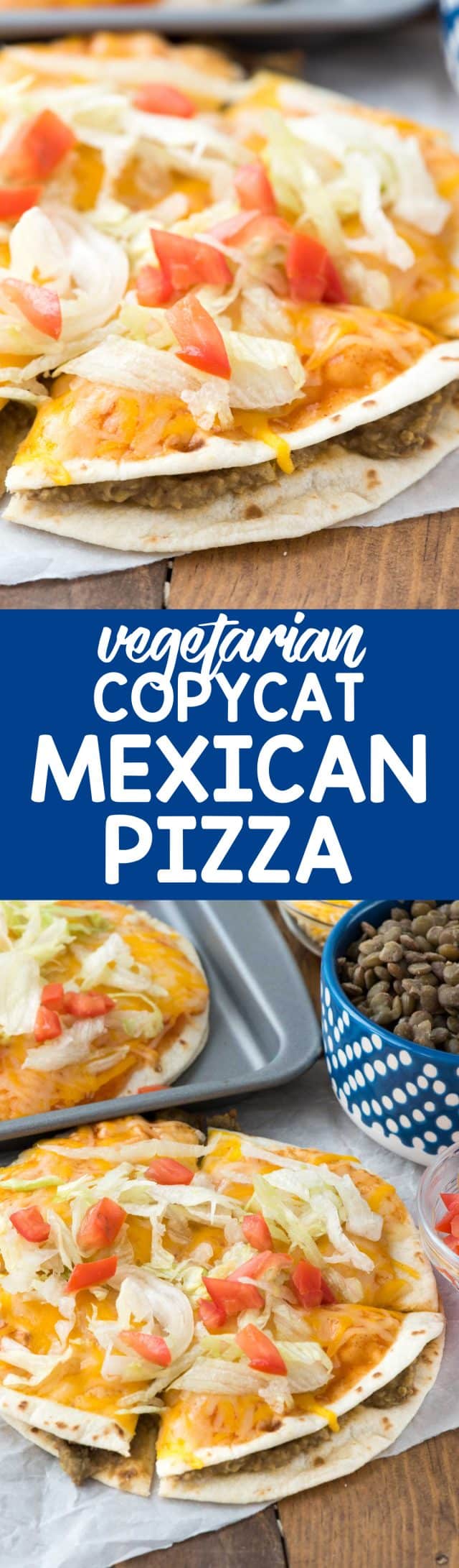 Copycat Mexican Pizza - just like from the fast food place but it's healthier and vegetarian and you can make it at home!