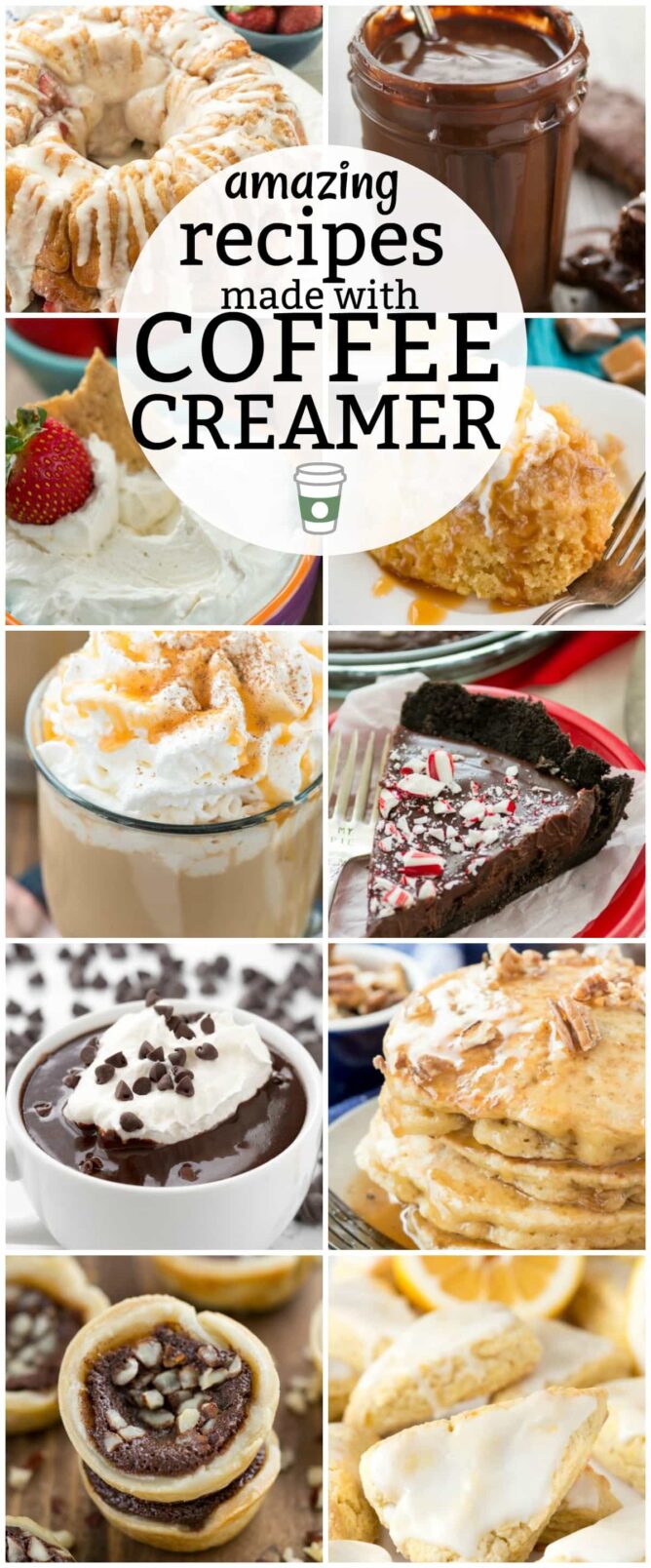 collage of recipes made with coffee creamer