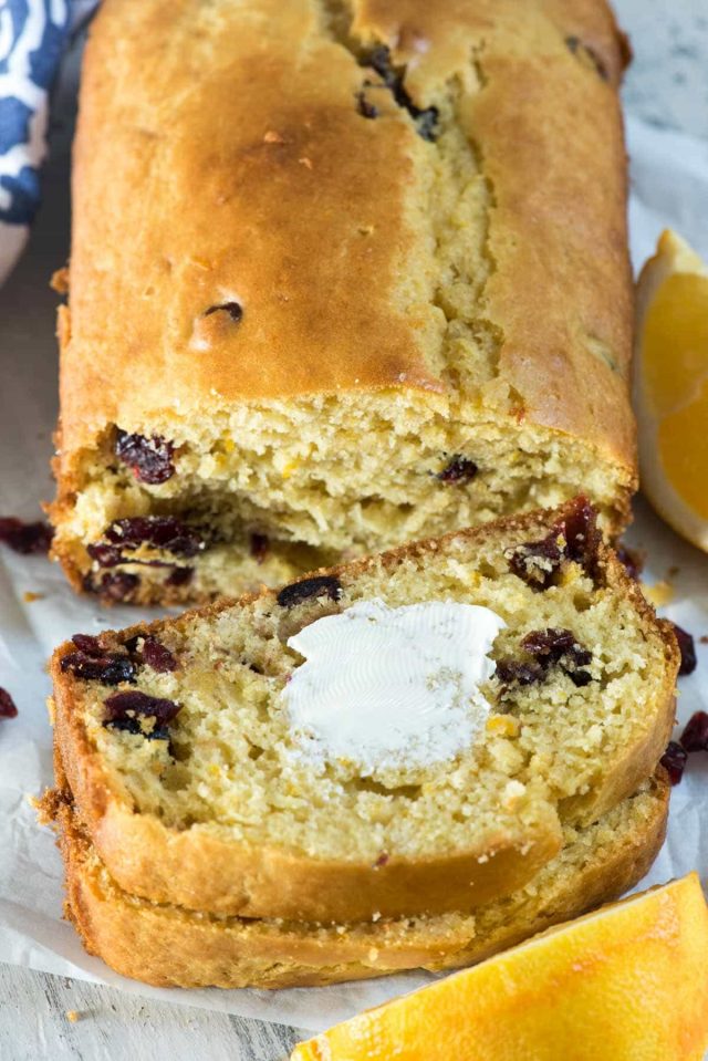 Cranberry Orange Quick Bread - this easy quick bread recipe is perfect for the holidays using orange and cranberry! Plus it's lower in added sugar!