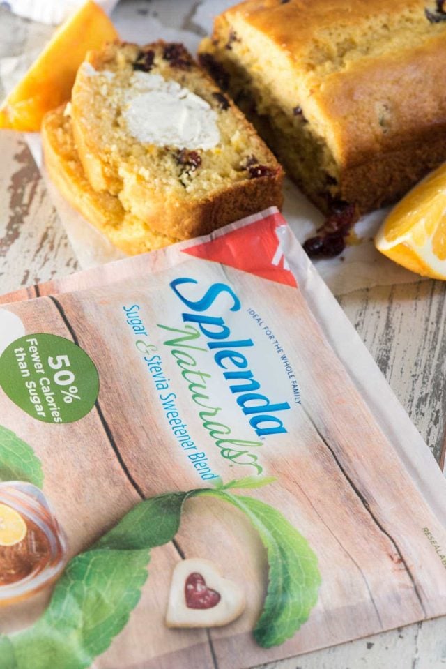 Cranberry Orange Bread made using SPLENDA Naturals.