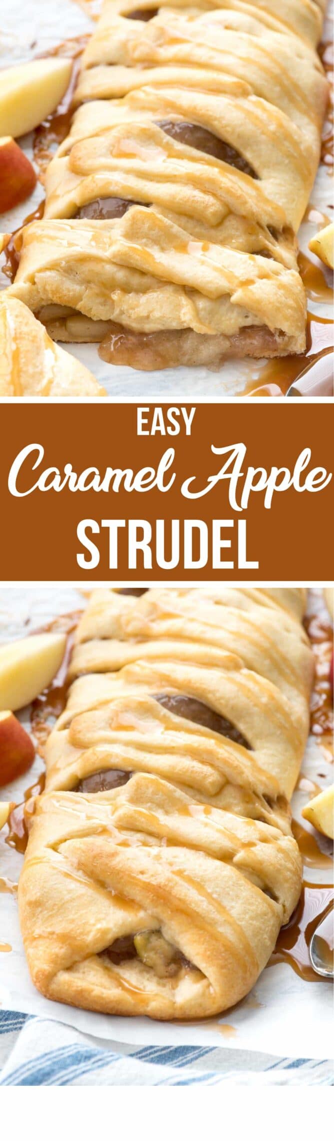 Collage of Caramel Apple Strudel