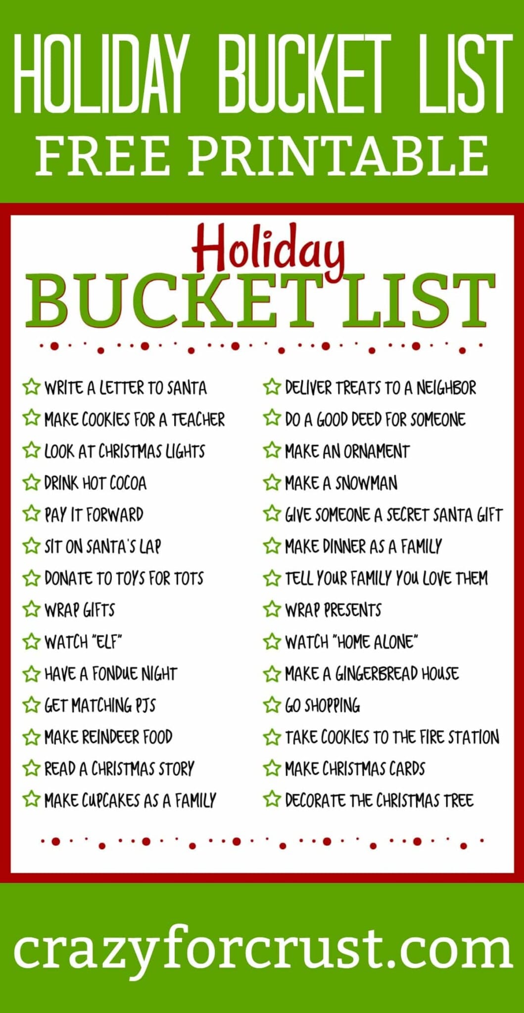 Holiday bucket list picture