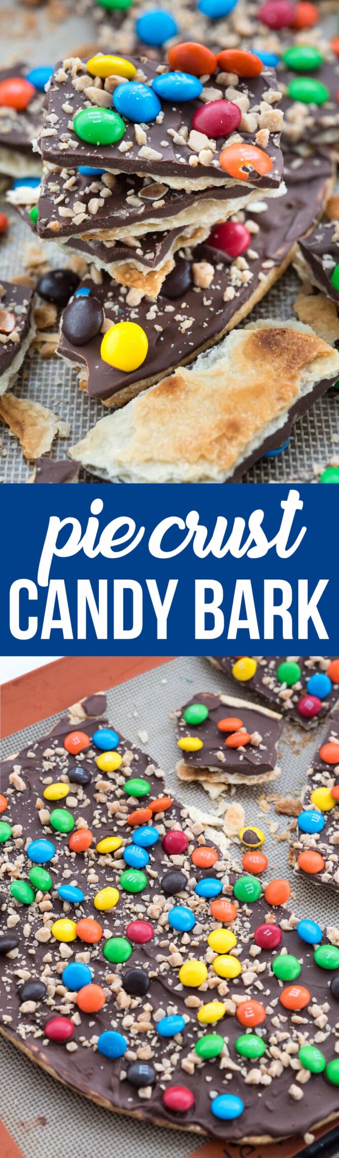 Collage of Pie crust candy bark