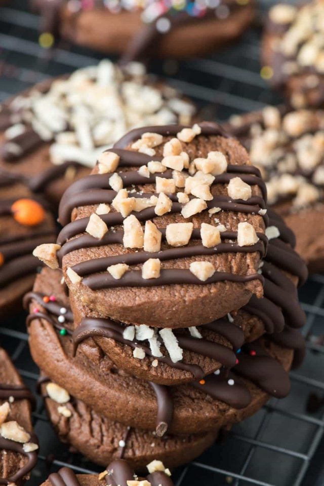 Slice and Bake Chocolate Peanut Butter Cookies - Crazy for Crust