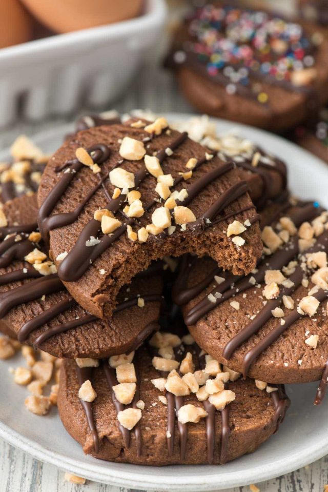 Slice and Bake Chocolate Peanut Butter Cookies - Crazy for Crust