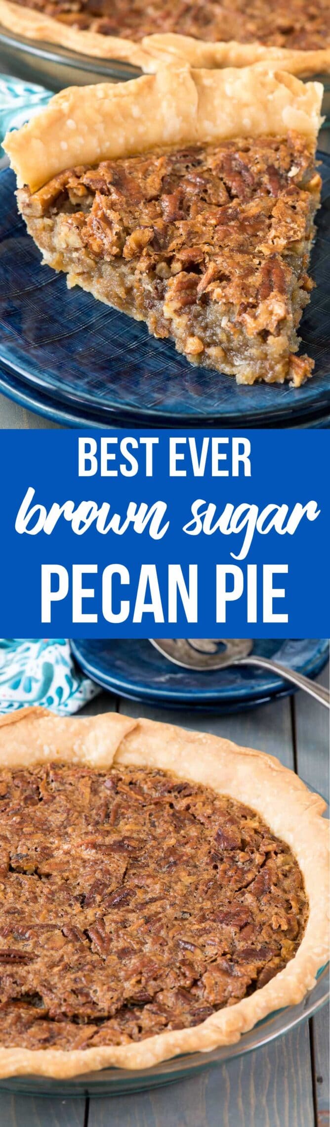 Collage of the best Brown sugar pecan pie