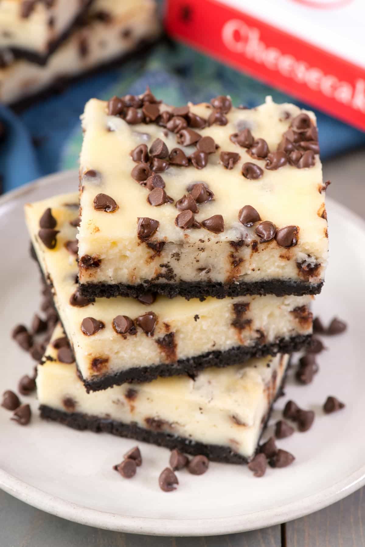 The BEST Chocolate Chip Cheesecake Bars from Cheesecake Love