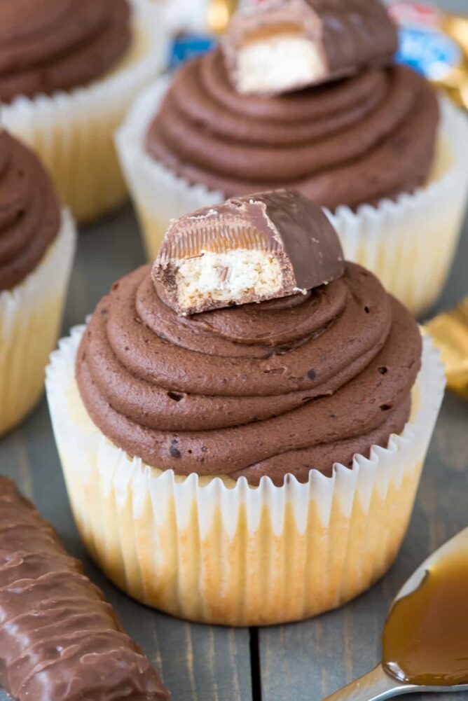 Twix Cupcakes close up