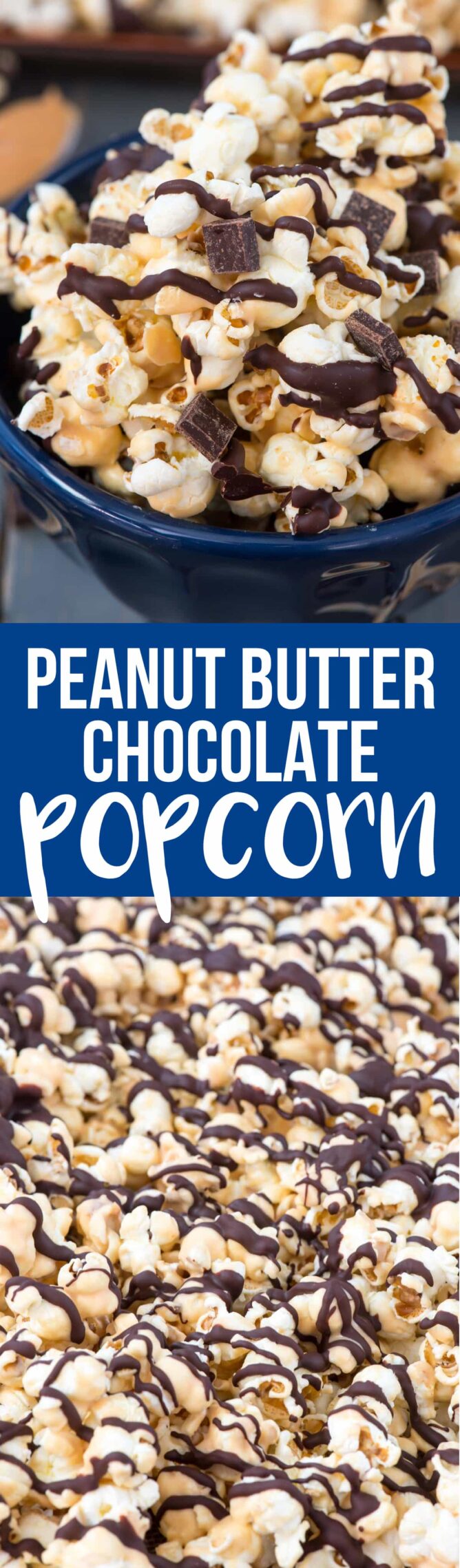 Collage of Chocolate Peanut Butter Popcorn