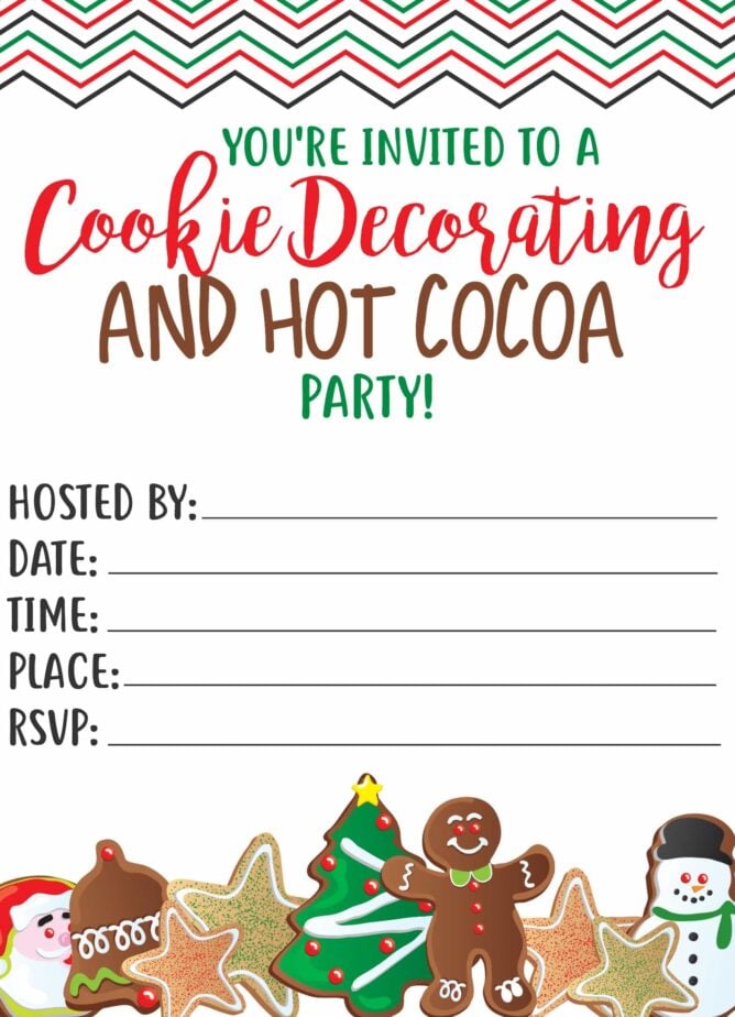 Printable party invitation with writing