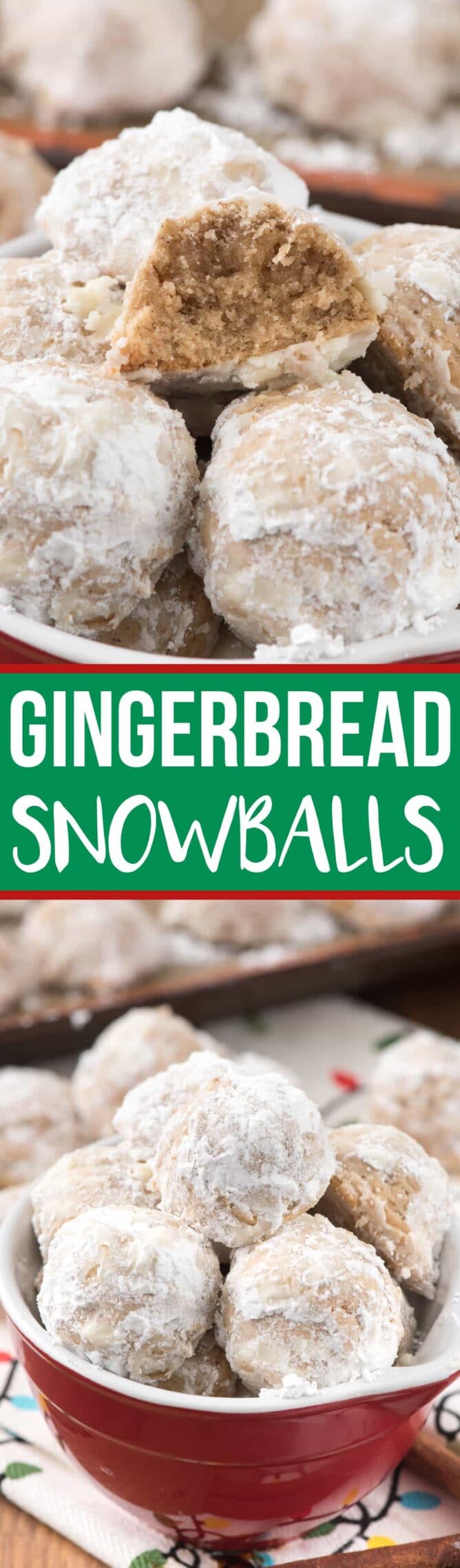 Collage of Gingerbread Snowballs