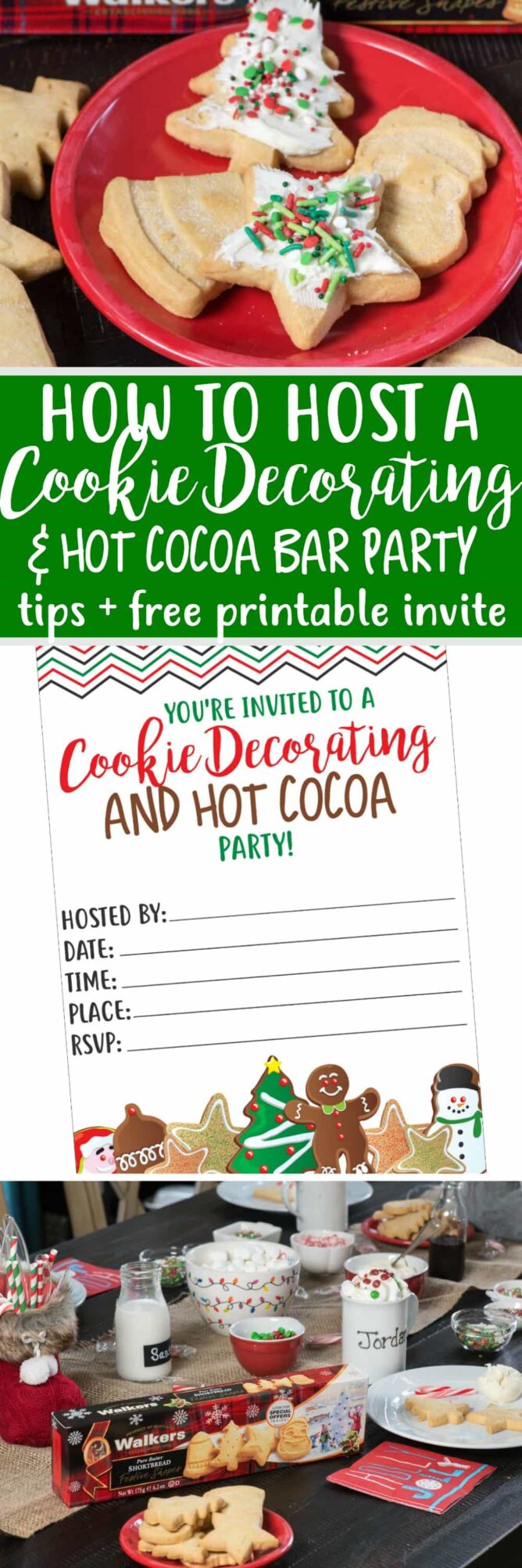 Collage of how to host a cookie decorating party