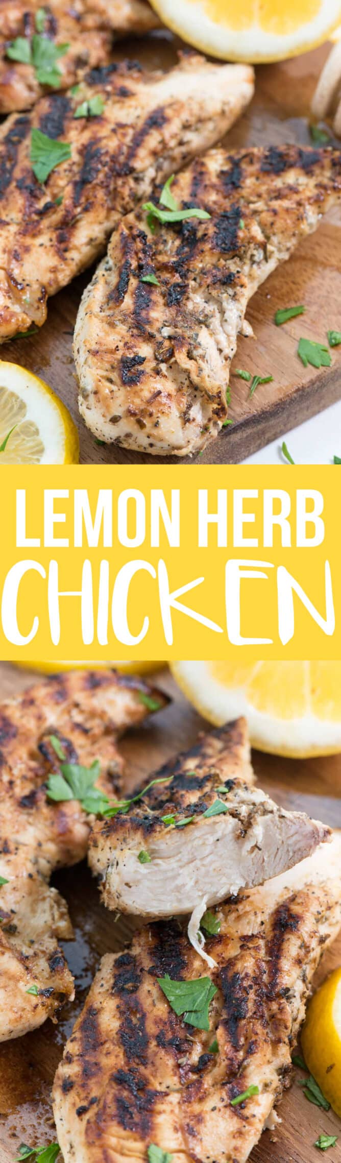 Collage of lemon herb chicken
