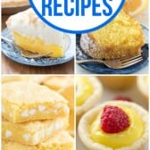 This is the COMPLETE list of lemon recipes from www.crazyforcrust.com. Everything you love about lemon desserts from pie to cookies and cake and more!