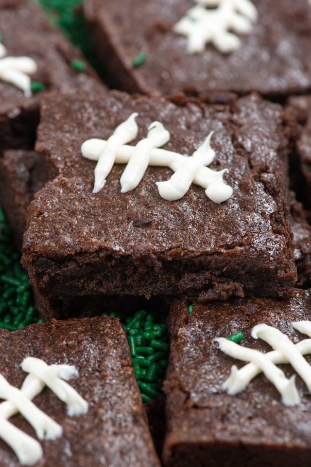 How to Make a Big Football Brownie (With a Round Cake Pan)