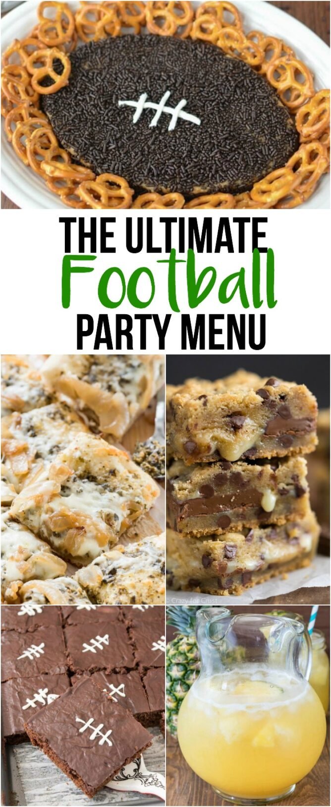 collage of football recipes