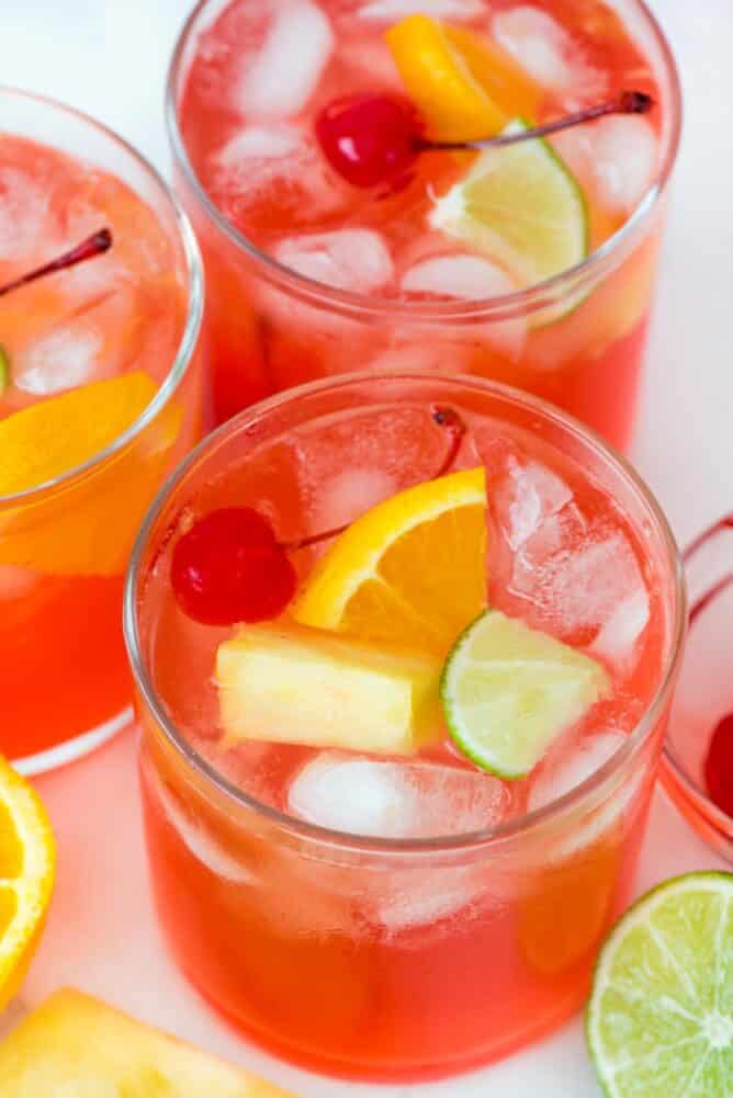 Sweet n' Fun Game Night Rum Punch, Colorful and fruity rum punch