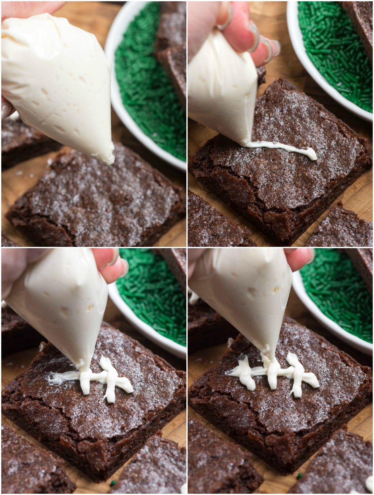 how to make football brownie collage