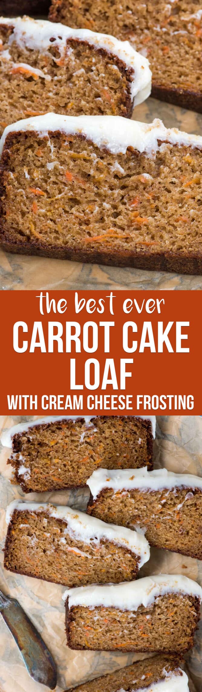 collage of carrot cake loaf photos