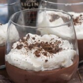 baileys pudding in wine glass