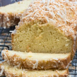 sliced coconut pound cake