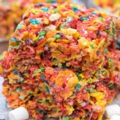 stack of fruity pebble kristpie treats