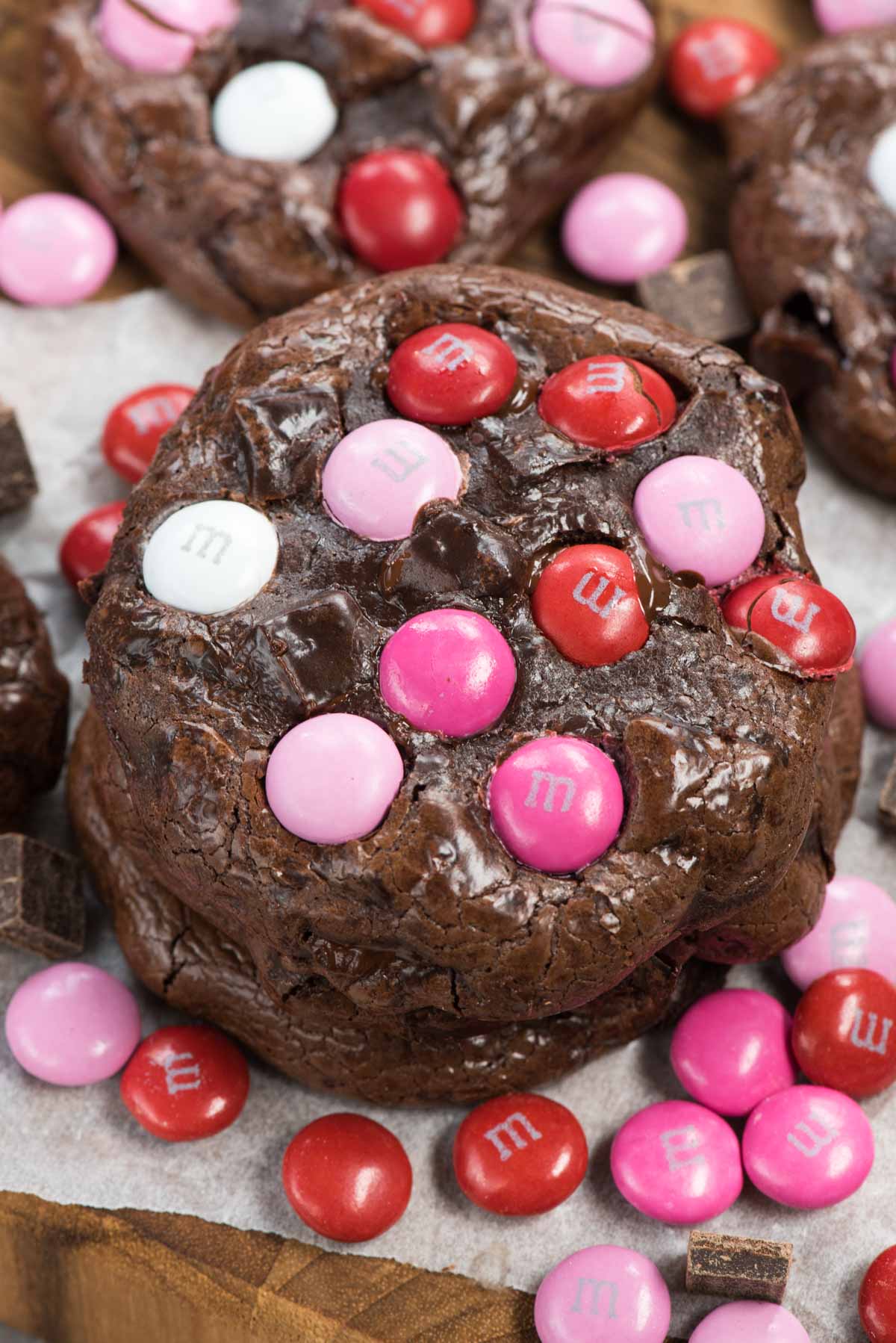 overhead shot of brownie cookies