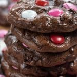 close of of stack of brownie cookies