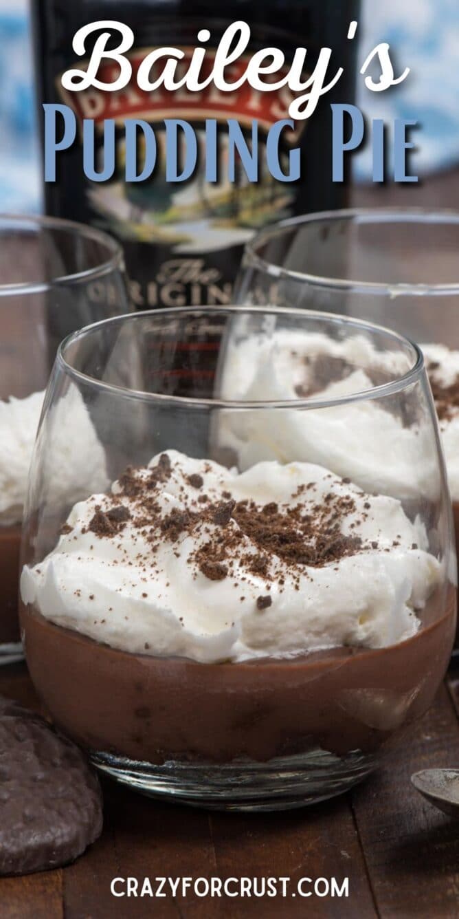 wine glass with pudding and whipped cream