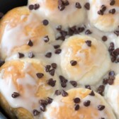 Easy Chocolate Biscuit Bombs in a black pan