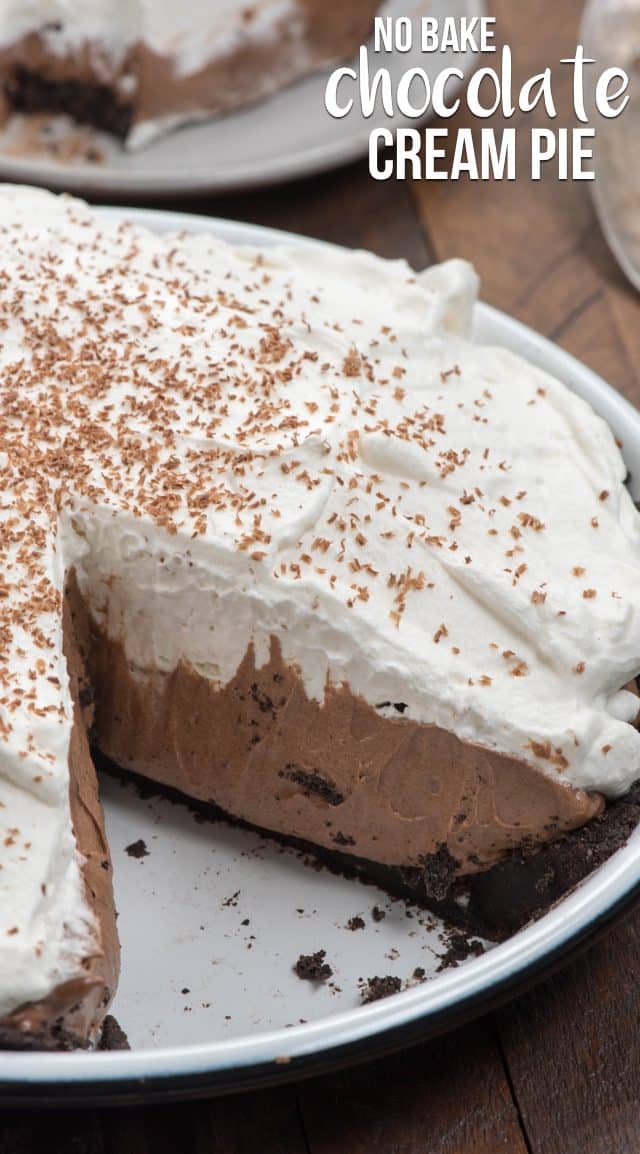 The BEST No Bake Chocolate Cream Pie - Crazy for Crust