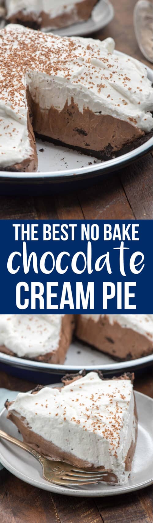 the best no bake chocolate cream pie