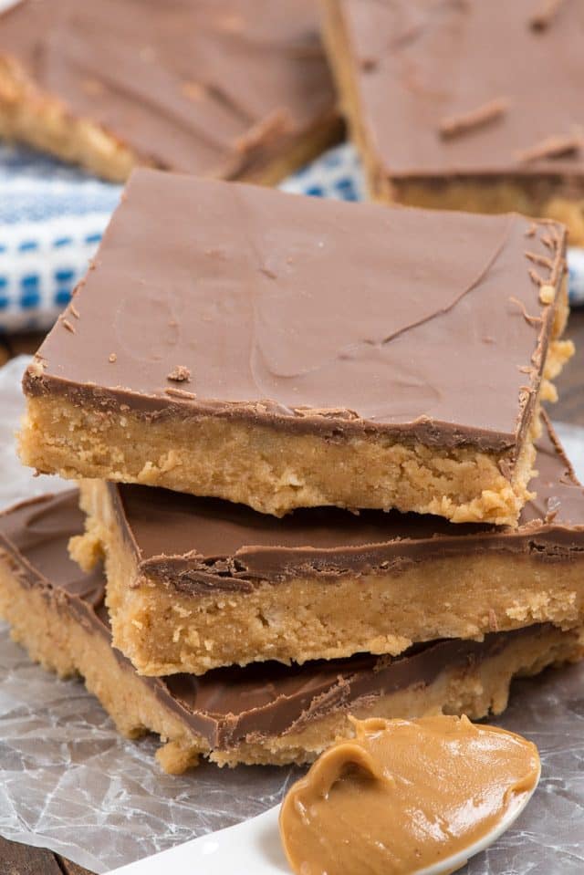 stack of peanut butter bars