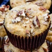 muffin in brown liner in a stack of 2