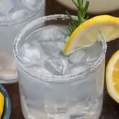 lemonade margarita in glass on the rocks