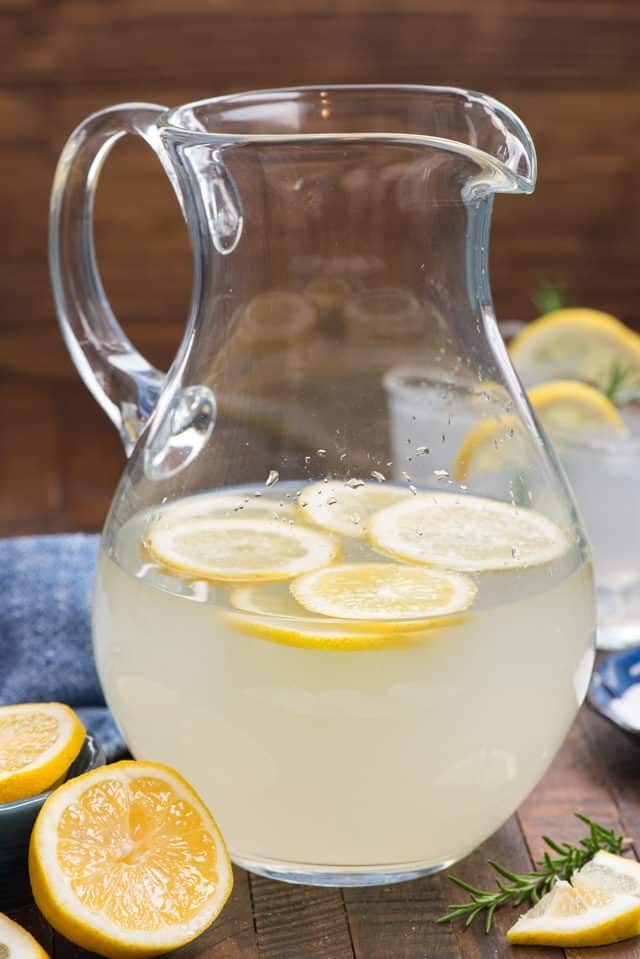lemonade margaritas in pitcher