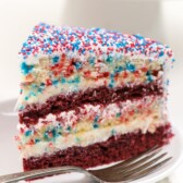 slice of fireworks cake