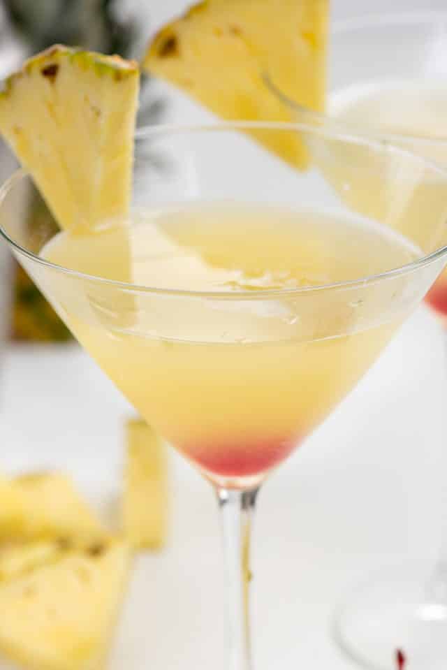 close up on Hawaiian martini in glass