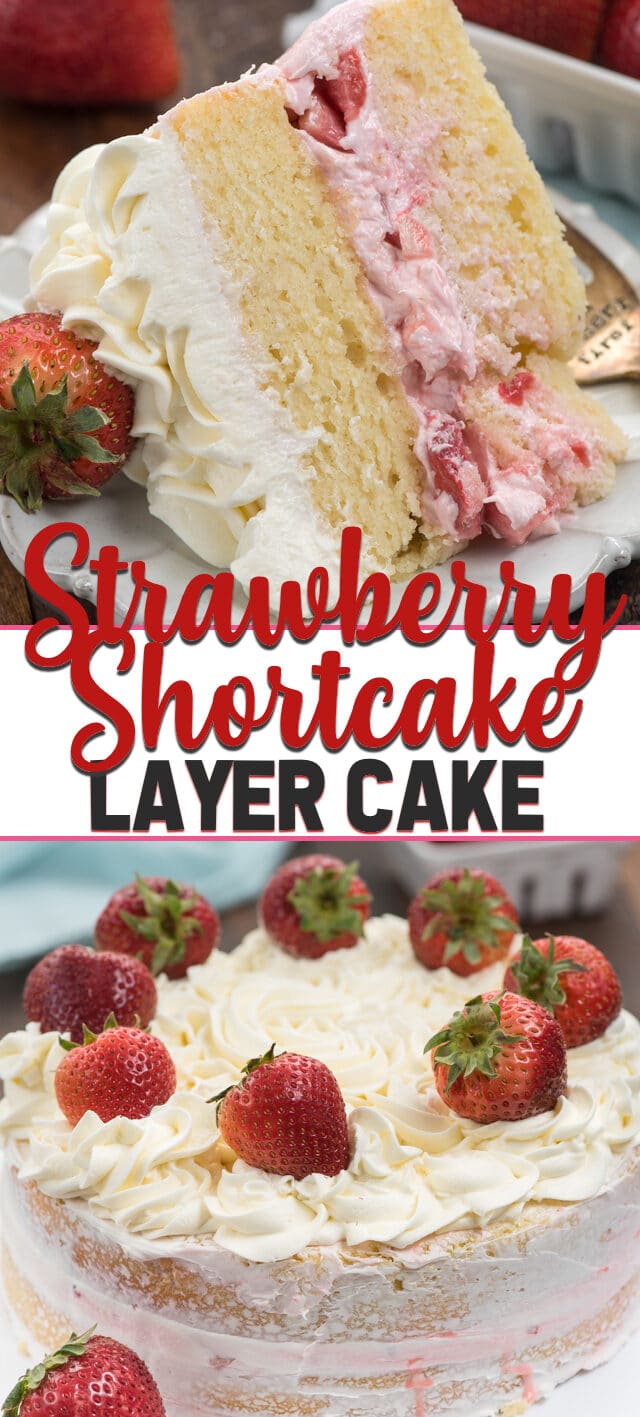 collage photo strawberry shortcake layer cake