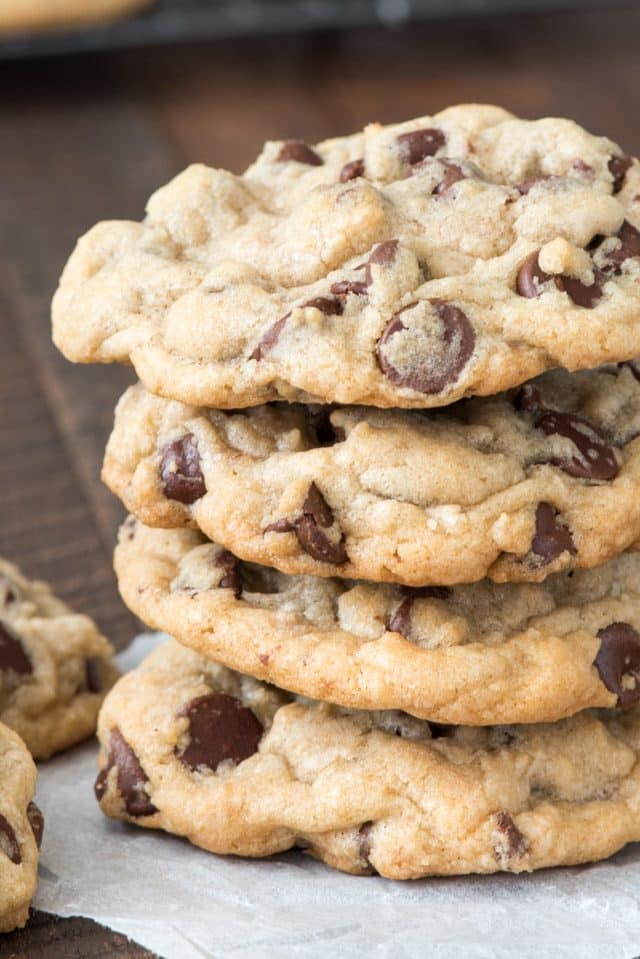 stack of chocolate chip cookies