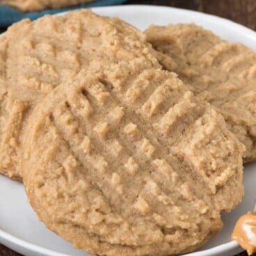 peanut butter cookies on white plate