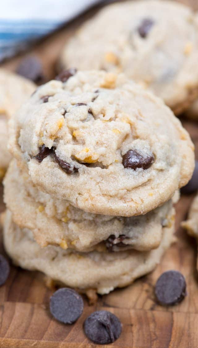 stack of Chocolate Chip Cornflake Cookies