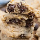 stack of chocolate chip cornflake cookies