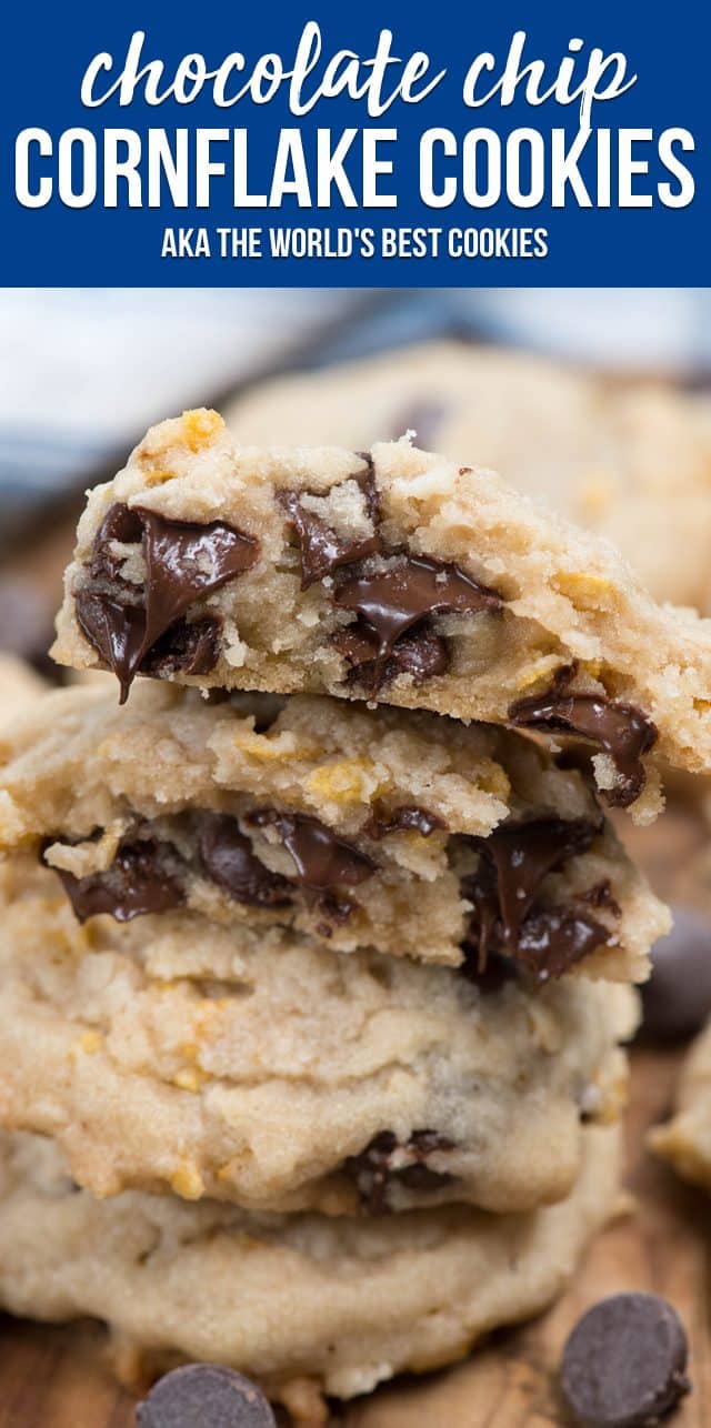 stack of chocolate chip cornflake cookies