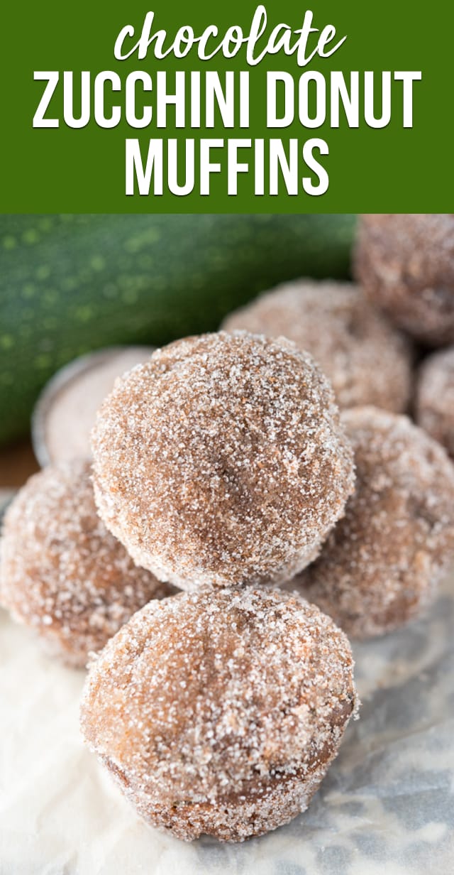 Chocolate Zucchini Doughnut Muffins are a perfect way to use zucchini. A moist chocolate muffin recipe is baked and then rolled in cinnamon sugar liked a baked donut hole!