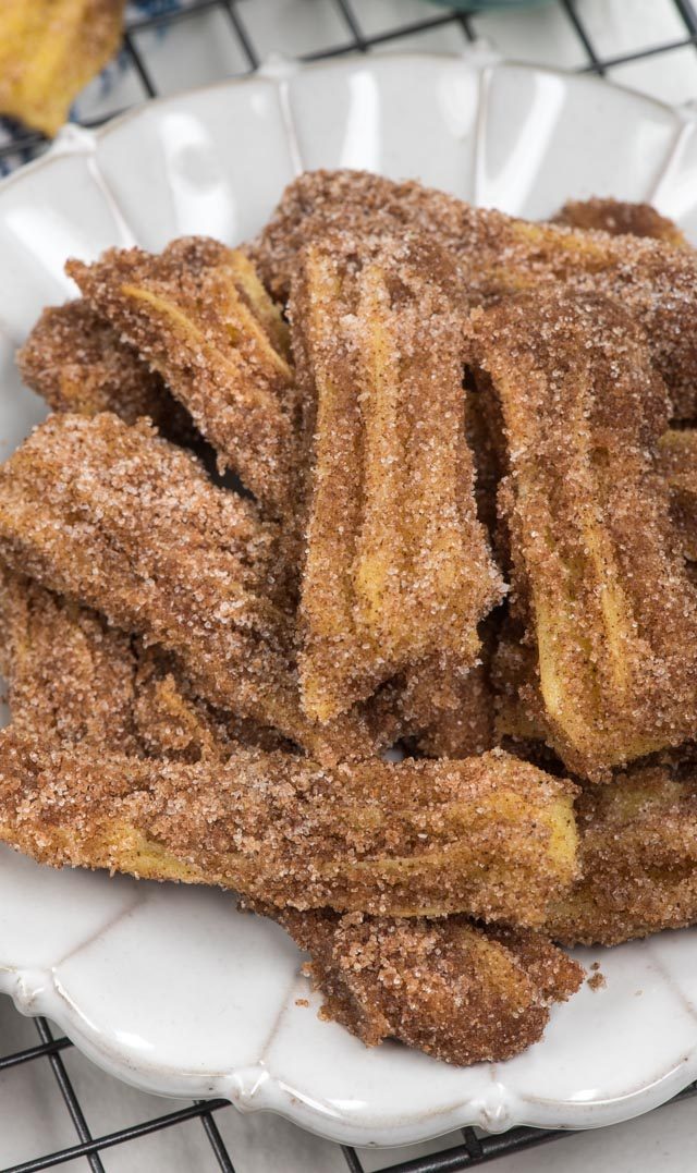 plate of baked churros