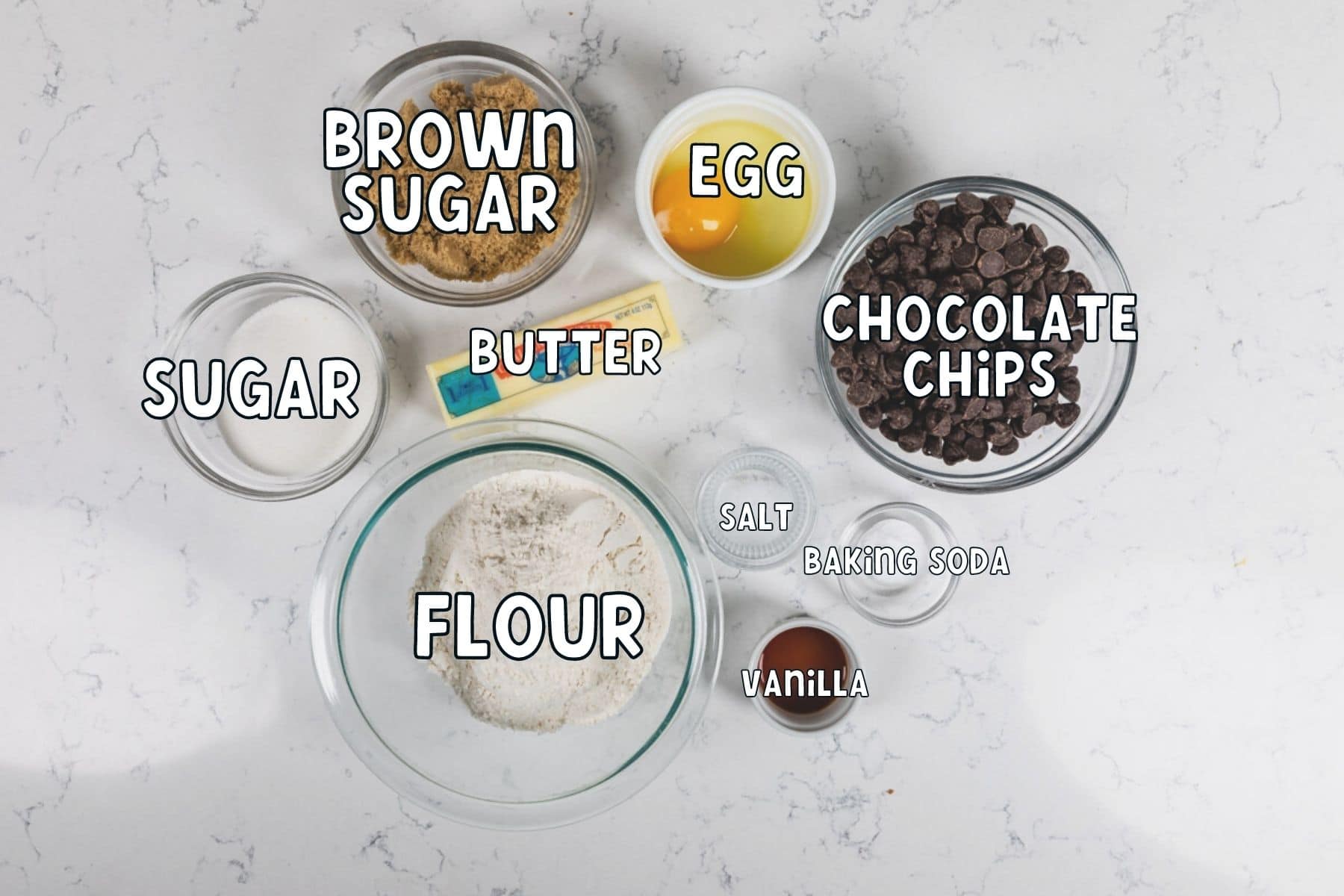 ingredients in chocolate chip cookies