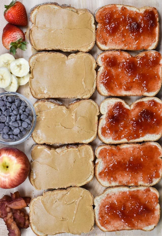 overhead shot of PB&J